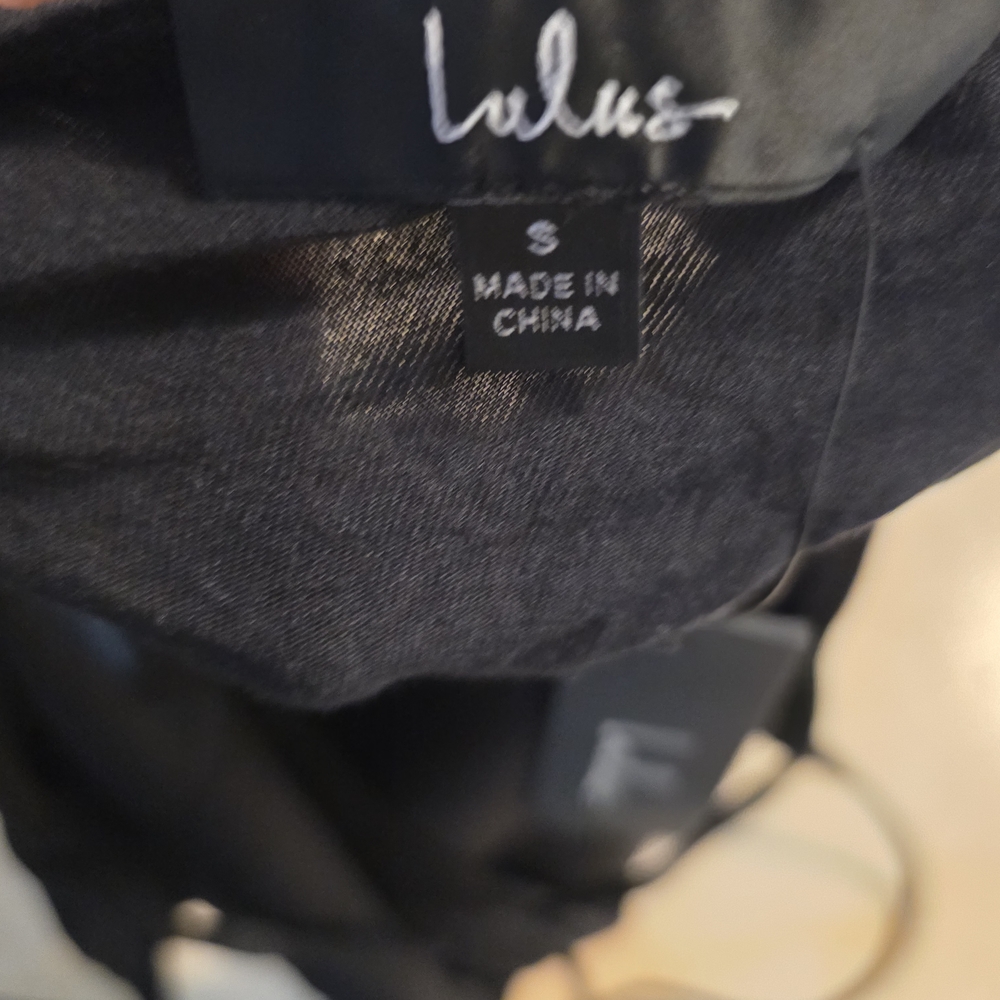 Lulu's Black Wrap-Front Spaghetti Strap Bodysuit … - image 7